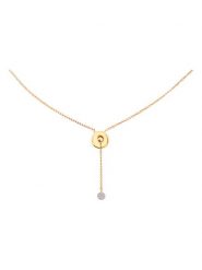 Diamant Exquis Złoty naszyjnik z diamentem - dł. 42 cm rozmiar: onesize. Żółte naszyjniki damskie Diamant Exquis, złote. Za 1,187.99 zł.