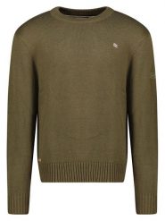 Geographical Norway Sweter "Flinder" w kolorze khaki rozmiar: S. Brązowe swetry męskie Geographical Norway, s, bez wzorów, z bawełny, bez kołnierzyka. Za 96.60 zł.