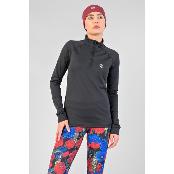 Bluza Coldproof Ocieplana Zip Damska Nessi Sportswear. Czarne bluzy bez kaptura damskie NESSI SPORTSWEAR, bez wzorów, bez kaptura. Za 499.00 zł.