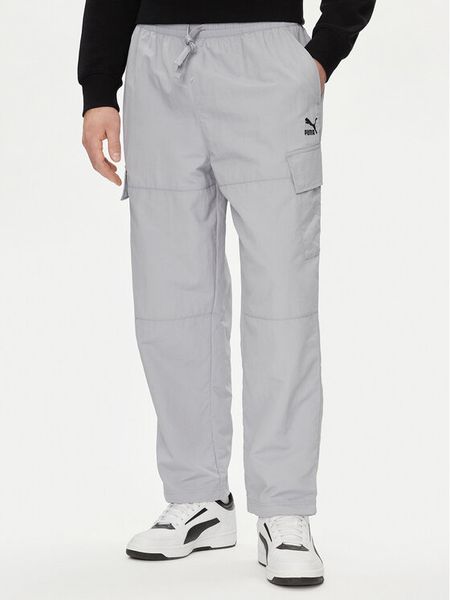 Puma Spodnie dresowe Classics 624260 Szary Relaxed Fit. Szare spodnie dresowe męskie Puma, bez wzorów, z dresówki. Za 199.99 zł.