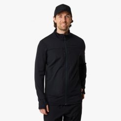 Kurtka męska Swedemount Trondheim Wind Mid Layer Full Zip z polaru. Czarne kurtki męskie SWEDEMOUNT, m, bez wzorów, z polaru, bez kaptura, do biegania. W wyprzedaży za 222.00 zł.