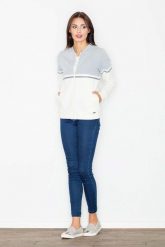 Szara Bluza na Stójce z Kontrastowymi Pasami. Szare bluzy bez kaptura damskie Figl, s, z bawełny. Za 219.00 zł.