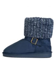 ISLAND BOOT Botki zimowe "Kourtney" w kolorze granatowym rozmiar: 38. Niebieskie botki damskie Island Boot, na zimę, z materiału, bez obcasa, bez zapięcia. Za 152.99 zł.