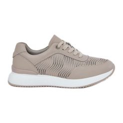 Skórzane Buty Sportowe Sneakersy Damskie S.Barski LR51-551 Beżowe beżowy. Brązowe buty sportowe na co dzień damskie bez wzorów, ze skóry. Za 289.65 zł.