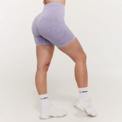 Szorty damskie fitness bezszwowe z wysoką talią fioletowe Lift. Fioletowe spodenki sportowe damskie GYMBEAM, m, z elastanu, na fitness i siłownię. Za 73.99 zł.