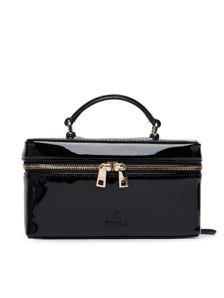 Furla Torebka Camelia Micro WE00780 BX0246 O6000 Czarny. Czarne torebki klasyczne damskie Furla, bez wzorów, z lakierowanej skóry, lakierowane, bez dodatków. Za 1,039.00 zł.