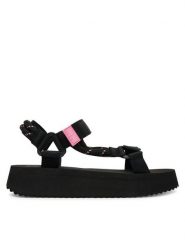 Tommy Jeans Sandały Tjw Eva Rope Sandal EN0EN02970 Czarny. Czarne sandały damskie Tommy Jeans, bez wzorów, z jeansu, bez obcasa, na płaskiej podeszwie. Za 289.99 zł.