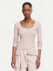 Guess Bluzka V4BP07 K8RT2 Różowy Slim Fit. Czerwone bluzki damskie Guess, m, z aplikacjami, z wiskozy, bez ramiączek. Za 194.99 zł.