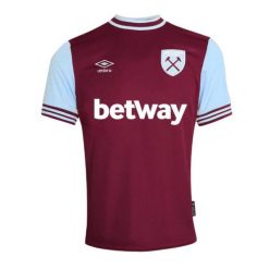 Koszulka domowa West Ham 2024/25. Fioletowe t-shirty sportowe męskie Umbro, bez ramiączek, do piłki nożnej. Za 504.00 zł.