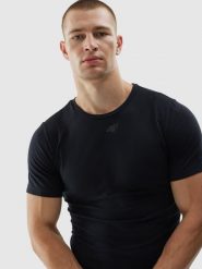 4F Koszulka treningowa bezszwowa męska - szara S/M. Szare t-shirty sportowe męskie 4f, m, z dzianiny, bez ramiączek, na fitness i siłownię. W wyprzedaży za 59.99 zł.