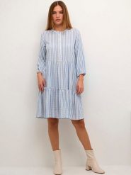 CULTURE Sukienka "Noor" w kolorze błękitno-białym rozmiar: L. Niebieskie sukienki damskie Culture, l, bez wzorów, bez kołnierzyka, bez ramiączek, midi. Za 105.38 zł.