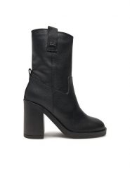 KARL LAGERFELD Botki KL41874 Czarny. Czarne botki damskie Karl Lagerfeld, ze skóry, bez obcasa, na słupku, bez zapięcia. Za 1,099.00 zł.