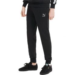 Spodnie Puma Classics Cuffed, Mężczyźni. Czarne spodnie materiałowe męskie Puma, bez wzorów, z bawełny. Za 290.00 zł.