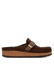 Birkenstock Klapki Buckley Braided 1031435 Brązowy. Brązowe klapki damskie Birkenstock, bez wzorów, ze skóry, bez obcasa. Za 719.99 zł.