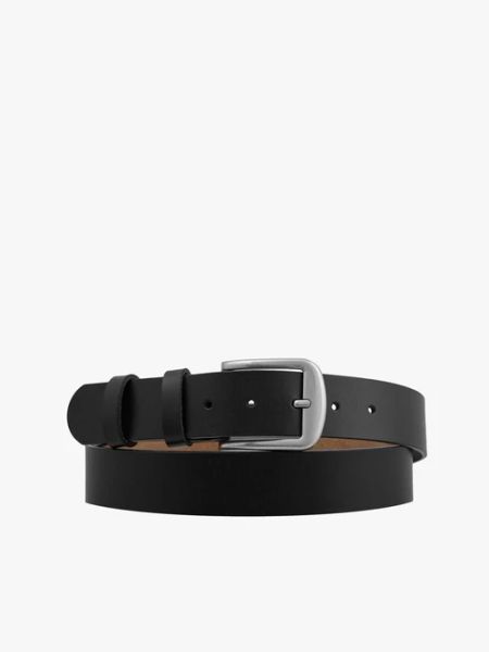 Czarny pasek męski ze skóry licowej. Czarne paski męskie Ryłko, bez wzorów, ze skóry, eleganckie. Za 129.99 zł.