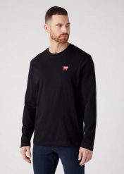 WRANGLER SIGN OFF TEE MĘSKA KOSZULKA Z DŁUGIM RĘKAWEM LONGSLEEVE BLACK 112341137 W70K011936. Czarne koszulki męskie z długim rękawem Wrangler, m. Za 119.99 zł.