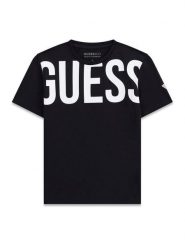 Guess T-Shirt L6GI26 J1314 Czarny Regular Fit. Czarne t-shirty chłopięce Guess, z aplikacjami, z bawełny, bez ramiączek. Za 94.99 zł.