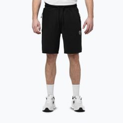 Spodenki męskie Pitbull San Diego. Czarne szorty męskie PITBULL, bez wzorów, z elastanu, sportowe. Za 189.99 zł.