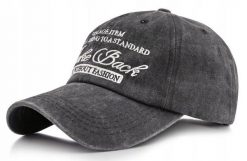 Bawełniana Bejsbolówka (Czapka z Daszkiem) - Pako Jeans - Vintage, Grafit. Szare czapki męskie Pako Jeans, bez wzorów, z bawełny, vintage. Za 55.00 zł.