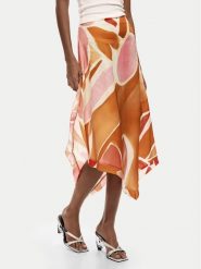 Desigual Spódnica midi 26SWFW13 Pomarańczowy Regular Fit. Brązowe spódniczki damskie Desigual, s, bez wzorów, z wiskozy, midi. Za 291.99 zł.