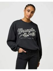 DAMSKA BLUZA WRANGLER OVERSIZED SWEAT FADED BLACK 112370826. Czarne bluzy bez kaptura damskie Wrangler, s. Za 169.99 zł.