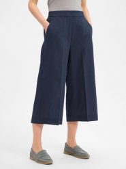 Marie Lund Spodnie typu culottes z zawartością lnu Kobiety Bawełna niebieski, 46. Niebieskie spodnie materiałowe damskie Marie Lund, bez wzorów, z bawełny. Za 229.95 zł.