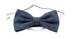 Mucha Granatowo-Szara z Białą Poszetką, w Paisley, Elegancka, Męska -CHATTIER. Niebieskie krawaty i muchy męskie Chattier, bez wzorów, z poliesteru, eleganckie. Za 59.00 zł.