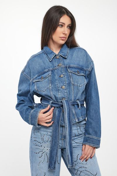 Kurtka jeansowa damska Giungla PINKO. Kurtki damskie Pinko, s, bez wzorów, z jeansu, bez kaptura. Za 1,619.00 zł.