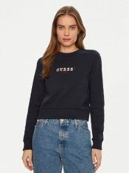 Guess Jeans Bluza W5RQ28 K68I4 Granatowy Regular Fit. Niebieskie bluzy bez kaptura damskie Guess Jeans, m, z bawełny. Za 169.99 zł.