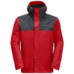 Kurtka uniwersalna męska Jack Wolfskin 11149412206. Czerwone kurtki męskie Jack Wolfskin, l, bez wzorów, z syntetyku, klasyczne, z kapturem. Za 677.00 zł.