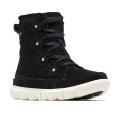 Buty trekkingowe damskie Sorel Explorer Next Joan Wp black/fawn. Czarne obuwie trekkingowe damskie Sorel, na zimę. Za 379.99 zł.