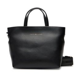 Torebka Tommy Hilfiger. Czarne torebki klasyczne damskie Tommy Hilfiger, bez wzorów, bez dodatków. Za 459.99 zł.