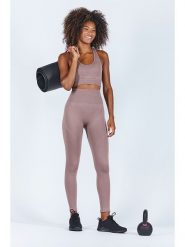 Onamaste Legginsy sportowe "Elisa" w kolorze szarobrązowym rozmiar: L/XL. Brązowe legginsy damskie Onamaste, l, bez wzorów, z podwyższonym stanem, outdoorowe. Za 122.03 zł.