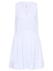 Seafolly Sukienka letnia Beach Basics 52931-DR Biały Regular Fit. Białe sukienki damskie Seafolly, na lato, xl, bez wzorów, z wiskozy, bez kołnierzyka, bez ramiączek. Za 389.99 zł.