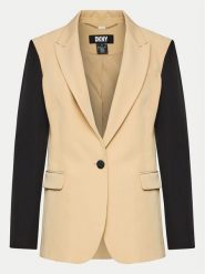 DKNY Marynarka UB4JX084 Beżowy Regular Fit. Brązowe marynarki i żakiety damskie DKNY, bez wzorów, z syntetyku. Za 429.99 zł.