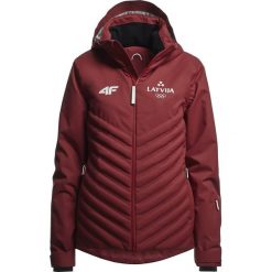 Kurtka narciarska damska Łotwa Pyeongchang 2018 KUDN800 - bordowy. Czerwone kurtki damskie 4f, m, bez wzorów, z dzianiny, bez kaptura, narciarskie, Dermizax. W wyprzedaży za 249.99 zł.