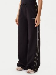 Guess Spodnie dresowe V5BB12 KCX22 Czarny Wide Leg. Czarne spodnie dresowe damskie Guess, l, z aplikacjami, z dresówki. Za 339.99 zł.