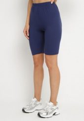 Granatowe Klasyczne Szorty Liravelle. Niebieskie szorty damskie Born2be, bez wzorów, eleganckie. Za 19.99 zł.