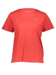 Pepe Jeans Koszulka w kolorze czerwonym rozmiar: S. Czerwone bluzki damskie Pepe Jeans, s, bez wzorów, z bawełny, bez kołnierzyka, bez ramiączek. Za 79.03 zł.