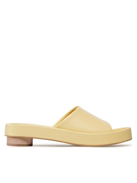 Gino Rossi Klapki 22SS17 Żółty. Żółte klapki damskie Gino Rossi, bez wzorów, ze skóry, bez obcasa. Za 299.99 zł.