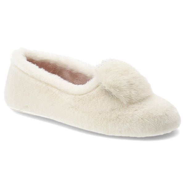 Białe Kapcie Macarena Wsuwane Ocieplane Obuwie Damskie. Białe kapcie damskie Macarena, z materiału. Za 144.99 zł.