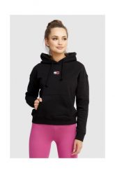 TOMMY JEANS Czarna bluza damska z kapturem. Czarne bluzy z kapturem damskie Tommy Jeans, s, z jeansu. W wyprzedaży za 259.99 zł.