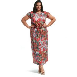Czerwona sukienka Marta MAXI w kolorowe wzory XXL OVERSIZE PLUS SIZE LATO. Czerwone sukienki damskie Moda Size Plus Iwanek, do pracy, na lato, l, bez wzorów, z elastanu, biznesowe, bez kołnierzyka, plus size, bez ramiączek, maxi, oversize. W wyprzedaży za 126.00 zł.