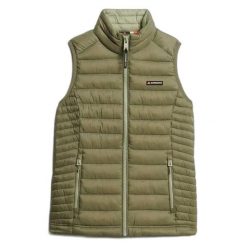 Damska kurtka bez rękawów Superdry Fuji Lite Padded. Zielone kurtki damskie Superdry., na zimę, s, bez wzorów, z materiału, bez kaptura. Za 428.40 zł.