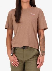 Koszulka bawełniana damska Mons Royale Yonder Merino Organic Cotton T-Shirt. Brązowe t-shirty damskie Mons Royale, m, bez wzorów, z bawełny, bez kołnierzyka. Za 302.49 zł.