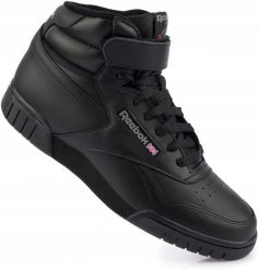 Męskie skórzane buty sportowe Reebok Exofit Hi. Czarne buty sportowe na co dzień męskie Reebok, z gumy, bez zapięcia, trekkingowe. Za 299.00 zł.