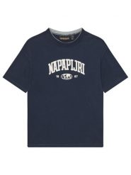 Napapijri T-Shirt S-Inot NP0A891F M Granatowy Loose Fit. Niebieskie t-shirty chłopięce Napapijri, bez wzorów, z bawełny, bez ramiączek. Za 69.99 zł.