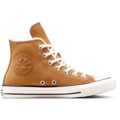 Buty sportowe Converse Chuck Taylor All Star Cozy Suede. Brązowe buty sportowe na co dzień damskie Converse, bez wzorów, z materiału, na fitness i siłownię. Za 490.00 zł.