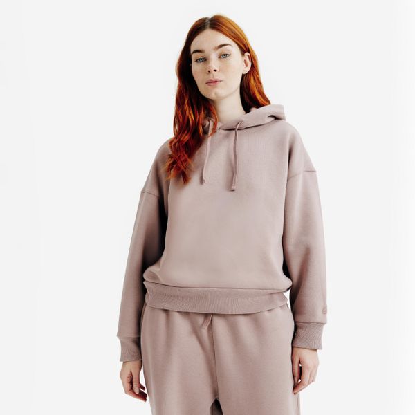 Bluza z kapturem damska Elementals. Brązowe bluzy z kapturem damskie Decathlon, m, z bawełny. Za 169.99 zł.