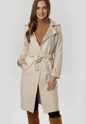 Jasnobeżowy Płaszcz Viviroe. Brązowe płaszcze damskie Born2be, l, bez wzorów, eleganckie. Za 159.99 zł.